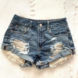 AE high rise festival denim shorts size 2